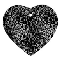 Black And White Modern Abstract Design Ornament (heart) by dflcprintsclothing