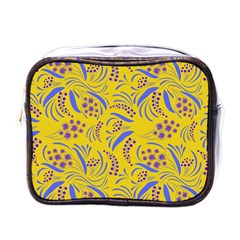 Folk Flowers Art Pattern Floral Abstract Surface Design  Seamless Pattern Mini Toiletries Bag (one Side) by Eskimos