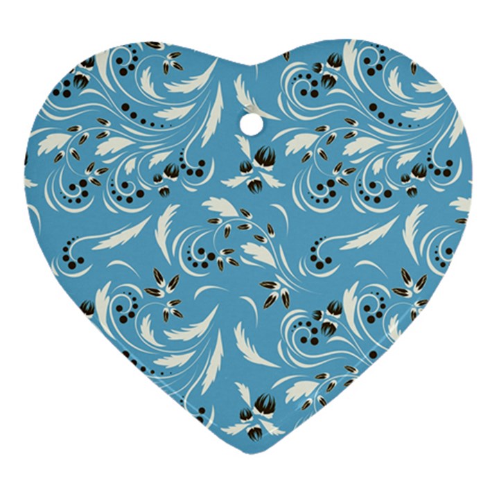 Folk flowers art pattern Floral abstract surface design  Seamless pattern Ornament (Heart)