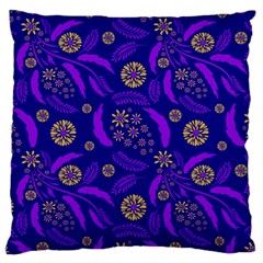 Folk Flowers Art Pattern Floral Abstract Surface Design  Seamless Pattern Large Cushion Case (two Sides) by Eskimos