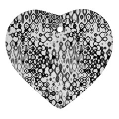 White And Black Modern Abstract Design Heart Ornament (two Sides) by dflcprintsclothing