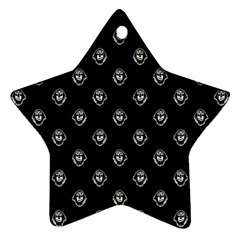 Funny Ghost Sketchy Drawing Pattern Star Ornament (two Sides) by dflcprintsclothing