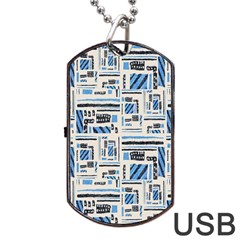 Ethnic Geometric Abstract Textured Art Dog Tag Usb Flash (one Side) by dflcprintsclothing