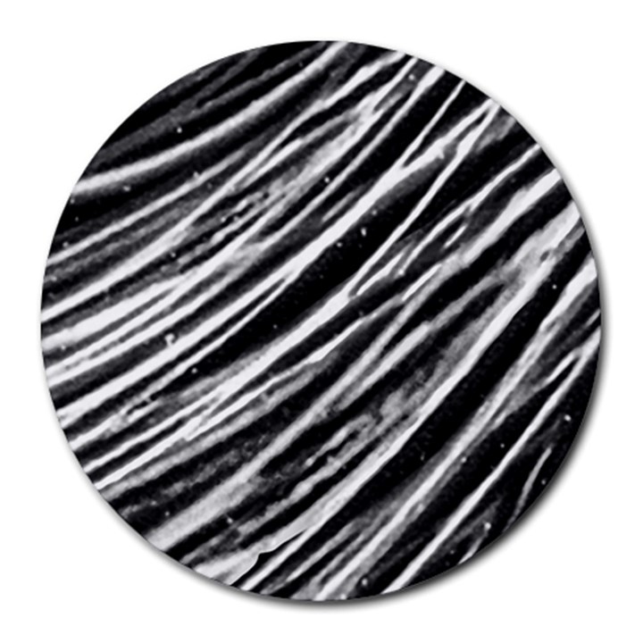 Galaxy Motion Black And White Print Round Mousepads