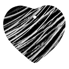 Galaxy Motion Black And White Print Ornament (heart) by dflcprintsclothing