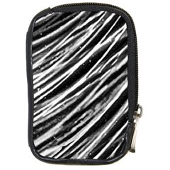 Galaxy Motion Black And White Print Compact Camera Leather Case by dflcprintsclothing