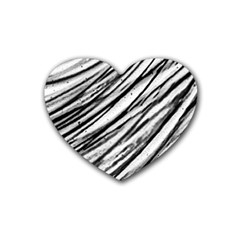 Galaxy Motion Black And White Print 2 Rubber Coaster (heart)  by dflcprintsclothing