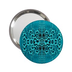 Blue Flowers So Decorative And In Perfect Harmony 2 25  Handbag Mirrors by pepitasart