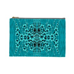 Blue Flowers So Decorative And In Perfect Harmony Cosmetic Bag (large)