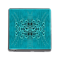 Blue Flowers So Decorative And In Perfect Harmony Memory Card Reader (square 5 Slot) by pepitasart