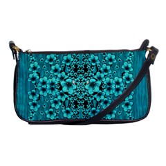 Blue Flowers So Decorative And In Perfect Harmony Shoulder Clutch Bag by pepitasart