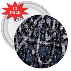 Glithc Grunge Abstract Print 3  Buttons (10 pack) 