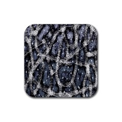 Glithc Grunge Abstract Print Rubber Coaster (Square) 