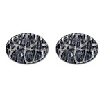 Glithc Grunge Abstract Print Cufflinks (Oval) Front(Pair)