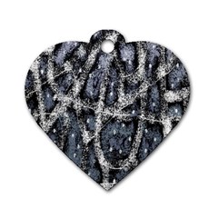 Glithc Grunge Abstract Print Dog Tag Heart (Two Sides)