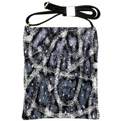 Glithc Grunge Abstract Print Shoulder Sling Bag