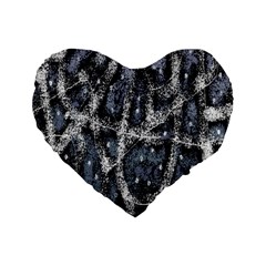 Glithc Grunge Abstract Print Standard 16  Premium Heart Shape Cushions