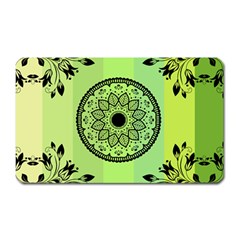 Green Grid Cute Flower Mandala Magnet (rectangular) by Magicworlddreamarts1