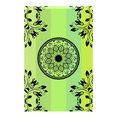 Green Grid Cute Flower Mandala Shower Curtain 48  X 72  (small)  by Magicworlddreamarts1