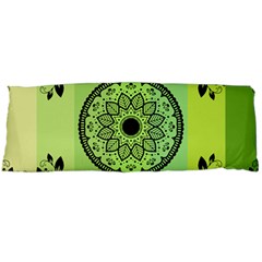 Green Grid Cute Flower Mandala Body Pillow Case (dakimakura) by Magicworlddreamarts1