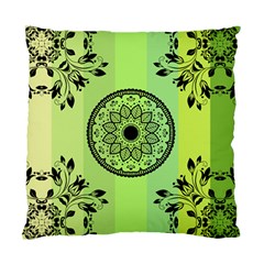 Green Grid Cute Flower Mandala Standard Cushion Case (two Sides) by Magicworlddreamarts1