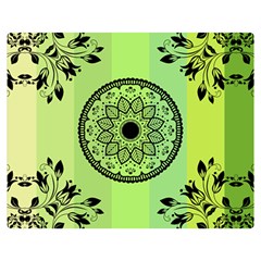 Green Grid Cute Flower Mandala Double Sided Flano Blanket (medium)  by Magicworlddreamarts1