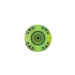 Green Grid Cute Flower Mandala 1  Mini Magnets by Magicworlddreamarts1