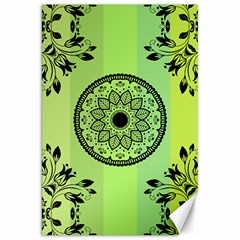 Green Grid Cute Flower Mandala Canvas 20  X 30 