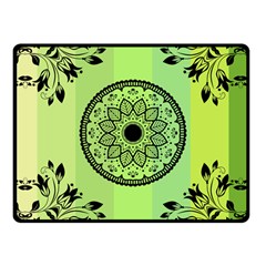 Green Grid Cute Flower Mandala Fleece Blanket (small) by Magicworlddreamarts1