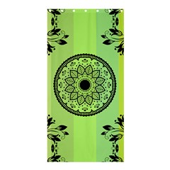 Green Grid Cute Flower Mandala Shower Curtain 36  X 72  (stall)  by Magicworlddreamarts1