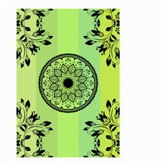 Green Grid Cute Flower Mandala Small Garden Flag (two Sides) by Magicworlddreamarts1