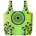 Green Grid Cute Flower Mandala Full Print Recycle Bag (XL) Back