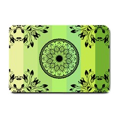 Green Grid Cute Flower Mandala Small Doormat 