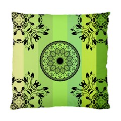 Green Grid Cute Flower Mandala Standard Cushion Case (two Sides)