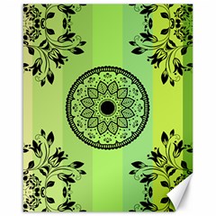 Green Grid Cute Flower Mandala Canvas 16  X 20  by Magicworlddreamarts1