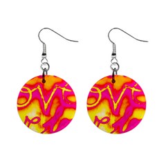 Pop Art Love Graffiti Mini Button Earrings by essentialimage365