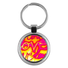 Pop Art Love Graffiti Key Chain (round) by essentialimage365