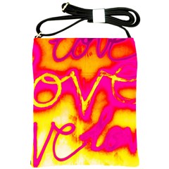 Pop Art Love Graffiti Shoulder Sling Bag by essentialimage365