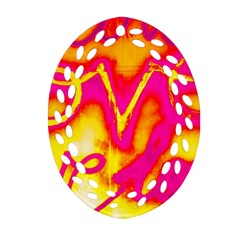 Pop Art Love Graffiti Ornament (oval Filigree) by essentialimage365