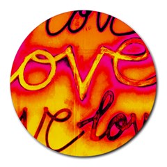 Graffiti Love Round Mousepads by essentialimage365