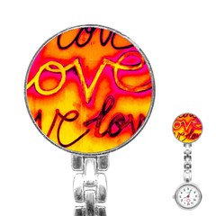  Graffiti Love Stainless Steel Nurses Watch by essentialimage365