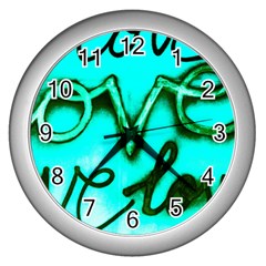  Graffiti Love Wall Clock (silver) by essentialimage365