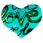  Graffiti Love Large 19  Premium Heart Shape Cushions Back