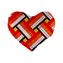 Pop Art Mosaic Standard 16  Premium Flano Heart Shape Cushions by essentialimage365