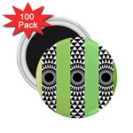  Green Check Pattern, Vertical Mandala 2.25  Magnets (100 pack)  Front