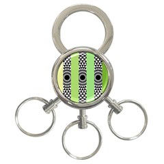  Green Check Pattern, Vertical Mandala 3-ring Key Chain by Magicworlddreamarts1