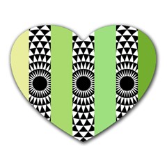  Green Check Pattern, Vertical Mandala Heart Mousepads by Magicworlddreamarts1