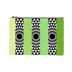  Green Check Pattern, Vertical Mandala Cosmetic Bag (large) by Magicworlddreamarts1