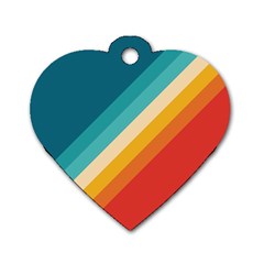 Classic Retro Stripes Dog Tag Heart (one Side) by AlphaOmega