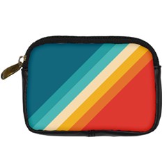 Classic Retro Stripes Digital Camera Leather Case